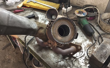 удаление катализатора, установка пламегасителя